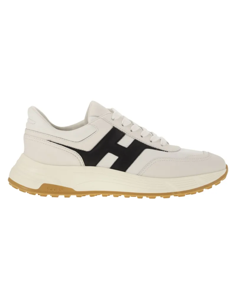 Hogan Hyperlight Leder -Turnschuhe mit Seite H White