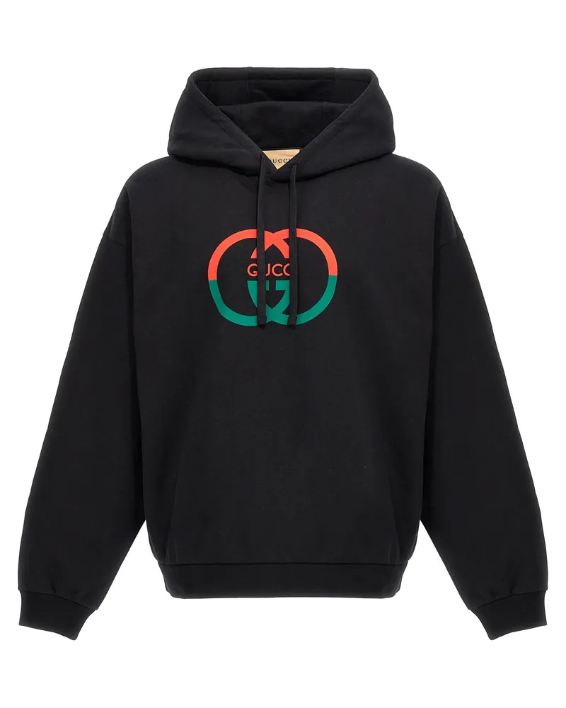 Gucci Kapuzenpullover mit -Logo-Print Black