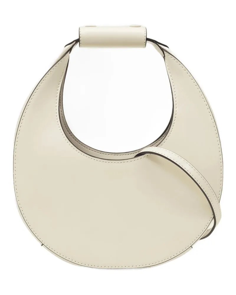 STAUD Mini Moon Crossbody  Cream Leder Weiß