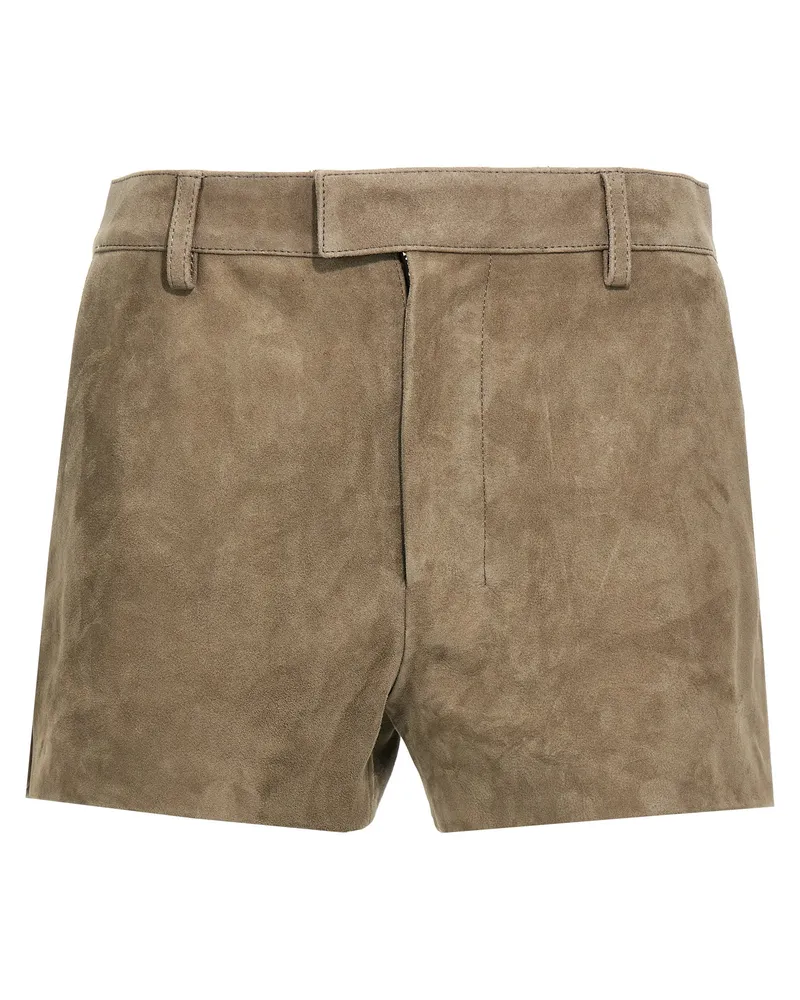 AMI Paris Wildledershorts Gray
