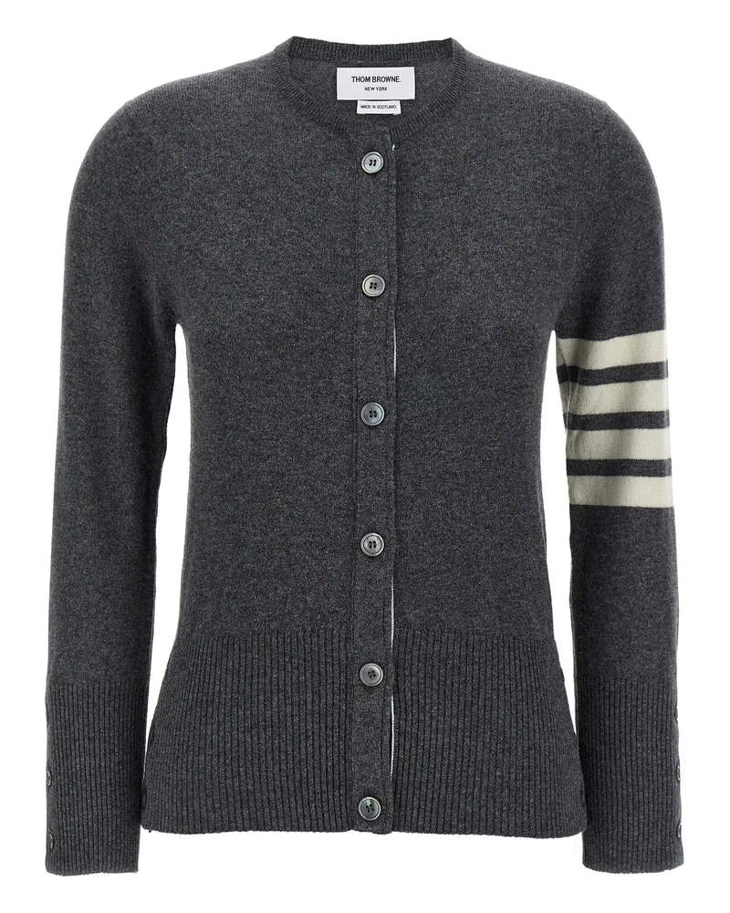Thom Browne Classic Cashmere 4 Bar' Strickjacke Gray