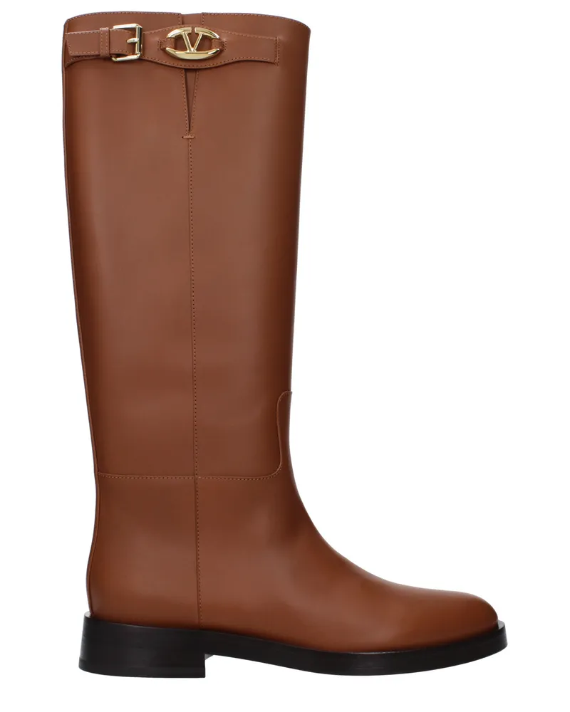 Valentino Garavani Damens Stiefel Braun/Tabakleder -