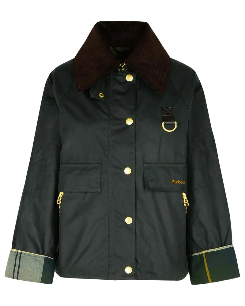 Barbour Catton' grüner Wachskette -Baumwolljacke Green