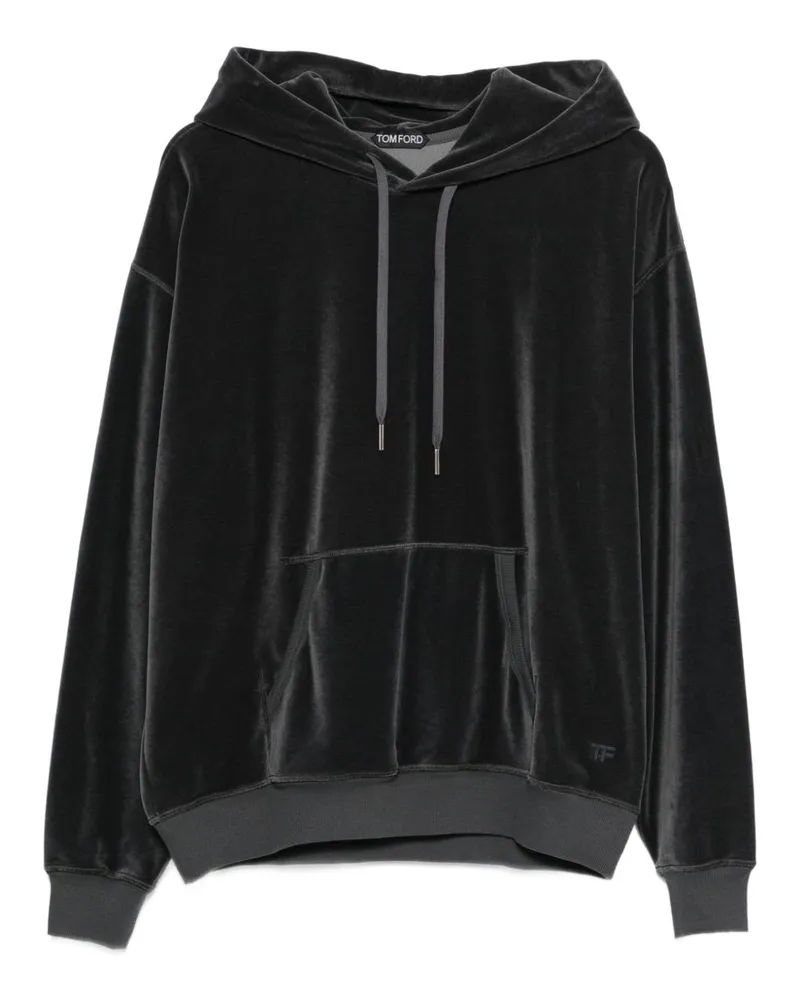 Tom Ford Velours-Hoodie Grey