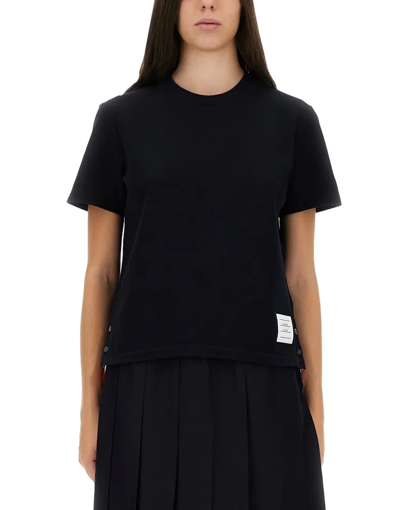 Thom Browne T -Shirt mit Streifen Blue