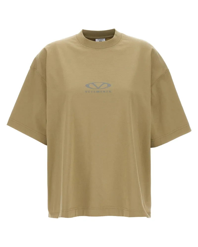 VETEMENTS ovales Logo' T -Shirt Beige