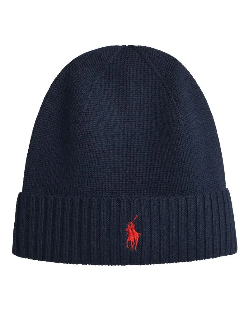 Ralph Lauren Navy Wool Beanie Marine