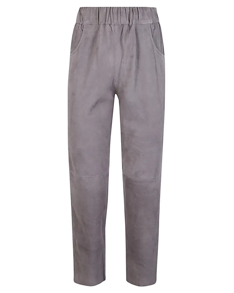 VIA MASINI 80 Über Masini 80 elastische Taille Wildlederhose Grey