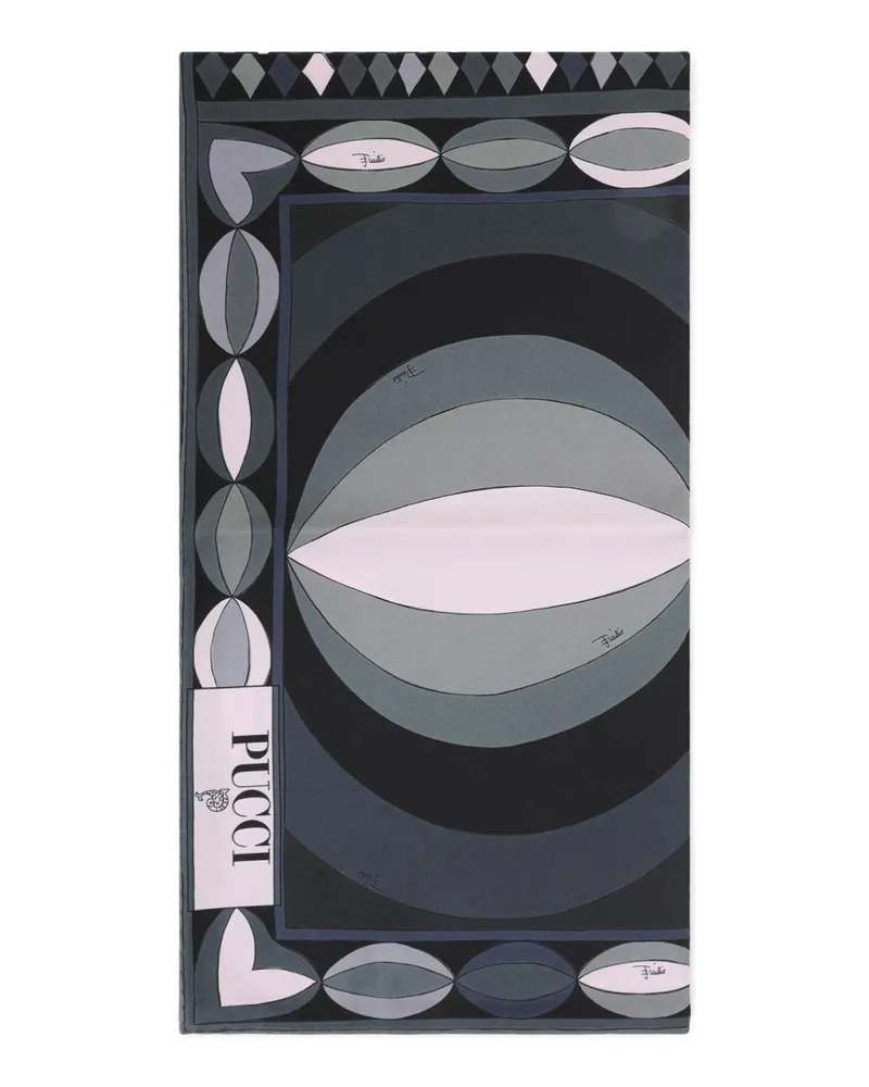 Emilio Pucci bedruckte Seide Foulard Black