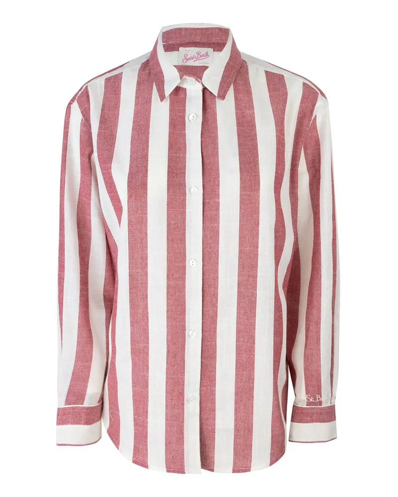 MC2 Saint Barth Camicia Meredith con motivo a righe Red