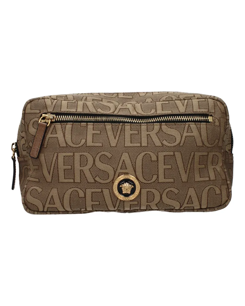 Versace Herrens Taschen und Beutel aus beige/braunem Stoff -