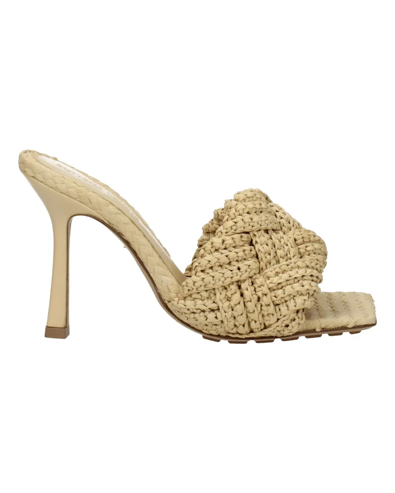 Bottega Veneta Lido Damens Sandalen Bast Beige/Zuckerrohr -