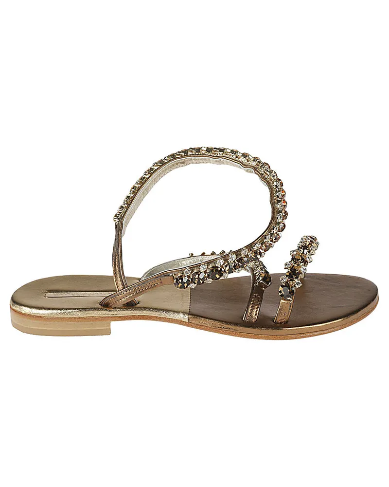 Emanuela Caruso Jewel Ledersandalen Sandalen Golden