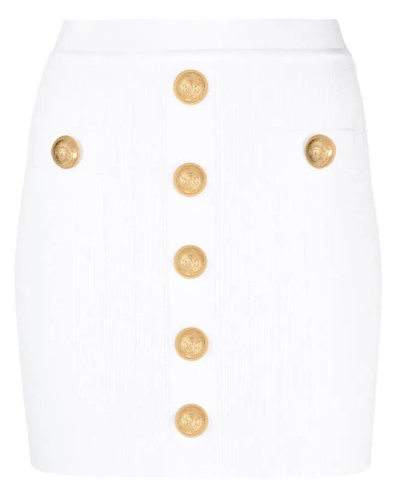 Balmain gerippter Strick -Minirock 0fa