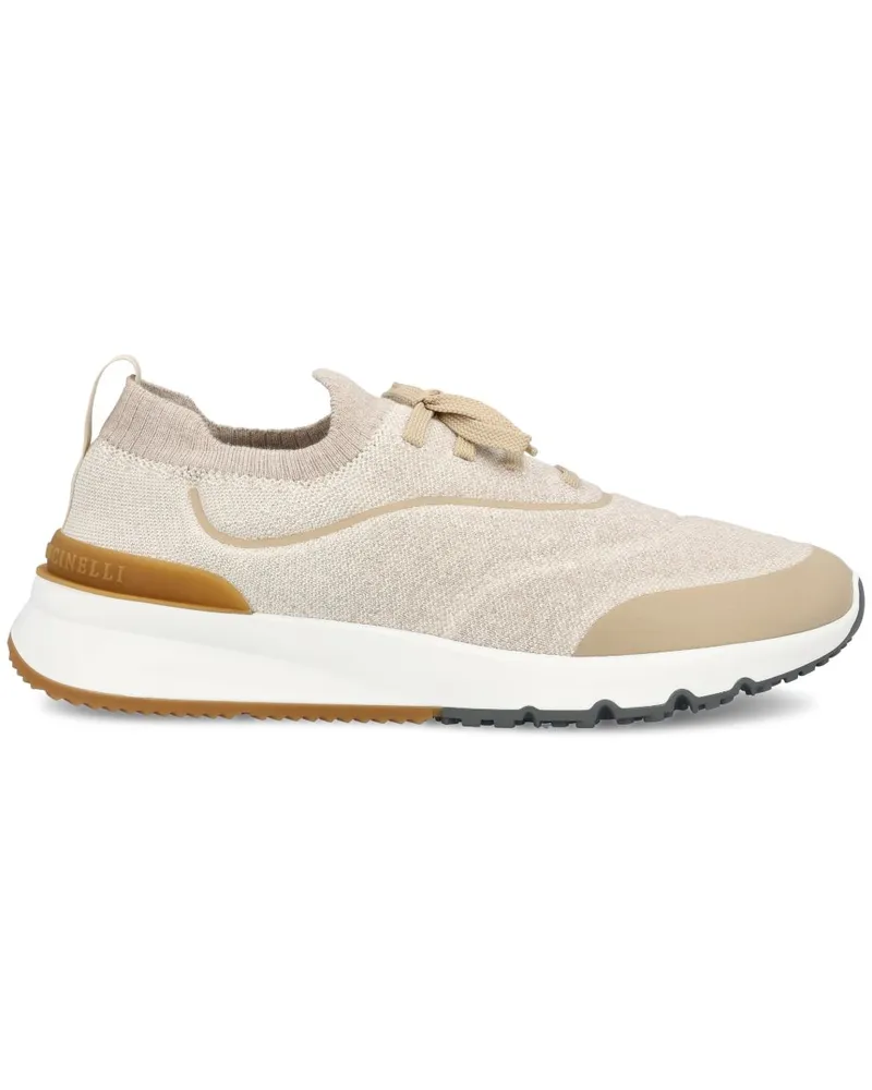 Brunello Cucinelli Gestrickte Sneakers Beige