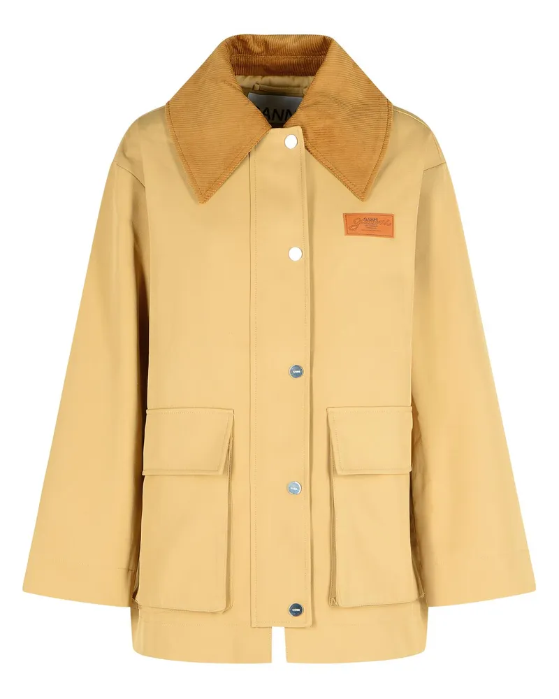 Ganni Beige recycelte Polyesterjacke Beige