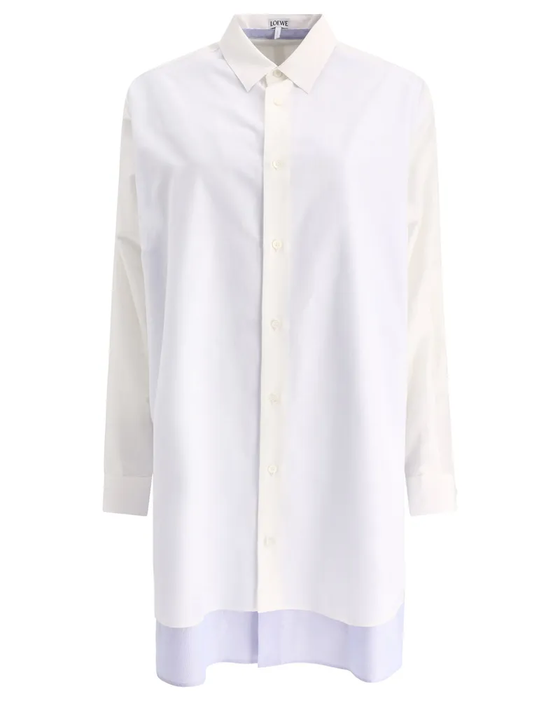 Loewe Doppellagiges Chemise-Kleid White