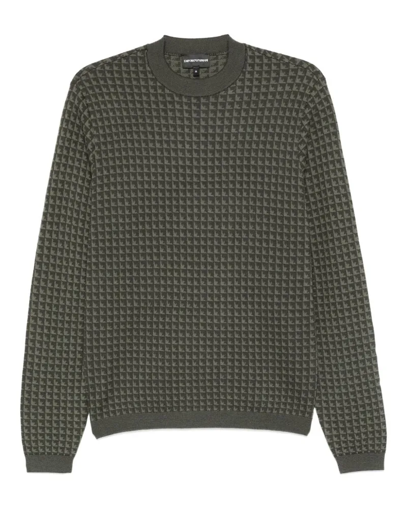 Emporio Armani Woll Crewneck -Jumper Green