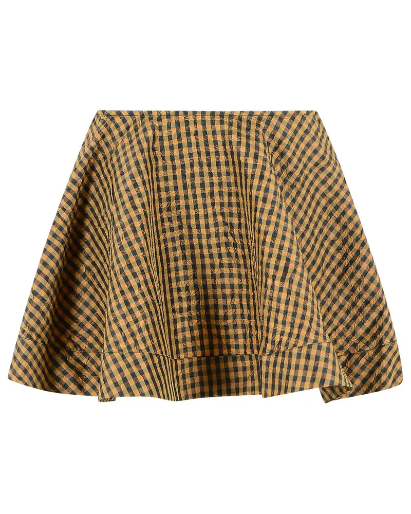 Ganni Brauner und schwarzer Polyesterrock Brown