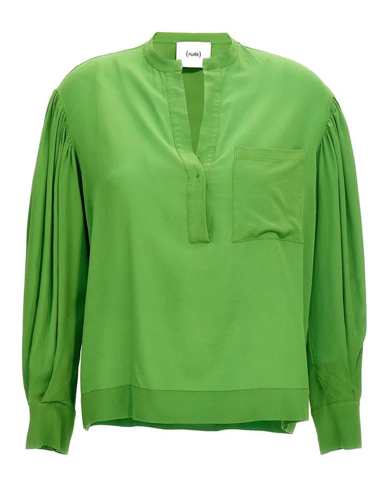 NUDE Nacktes Seidenbluß Green