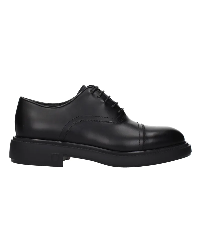 Ferragamo Herrens Camden Derby aus schwarzem Leder -