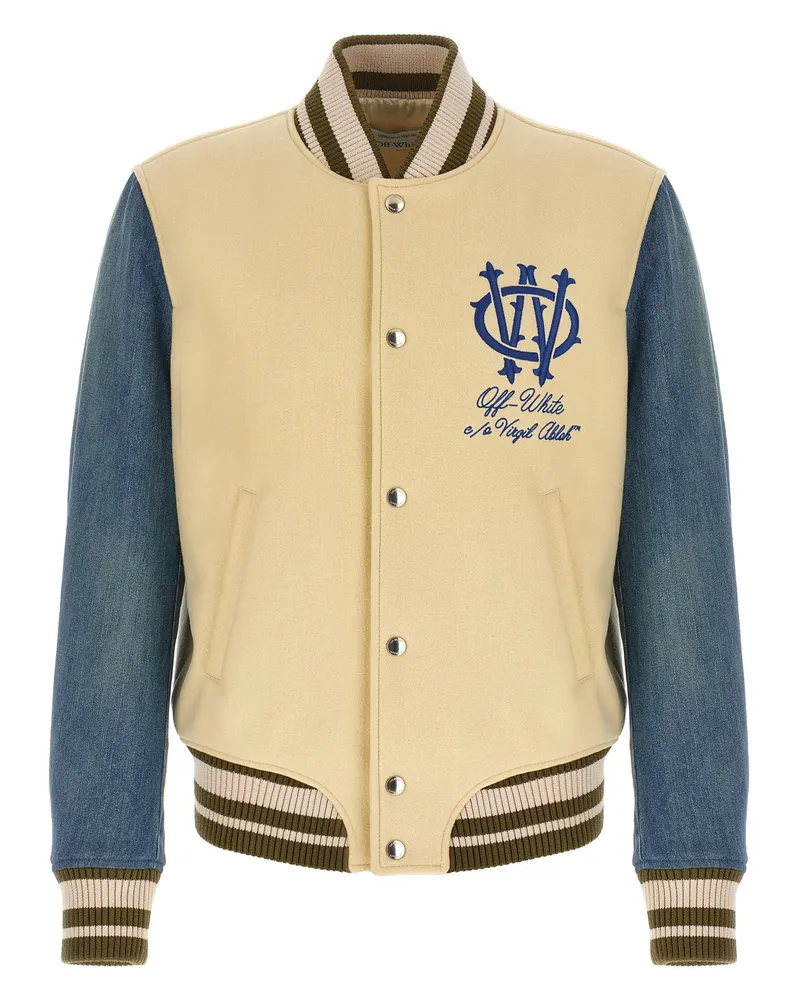 OFF-WHITE Off-White-Bomberjacke „Gothic Wool Denim Varsity Multicolor