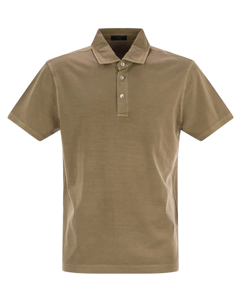 Fay Cotton Trikot -Polo -Hemd Beige