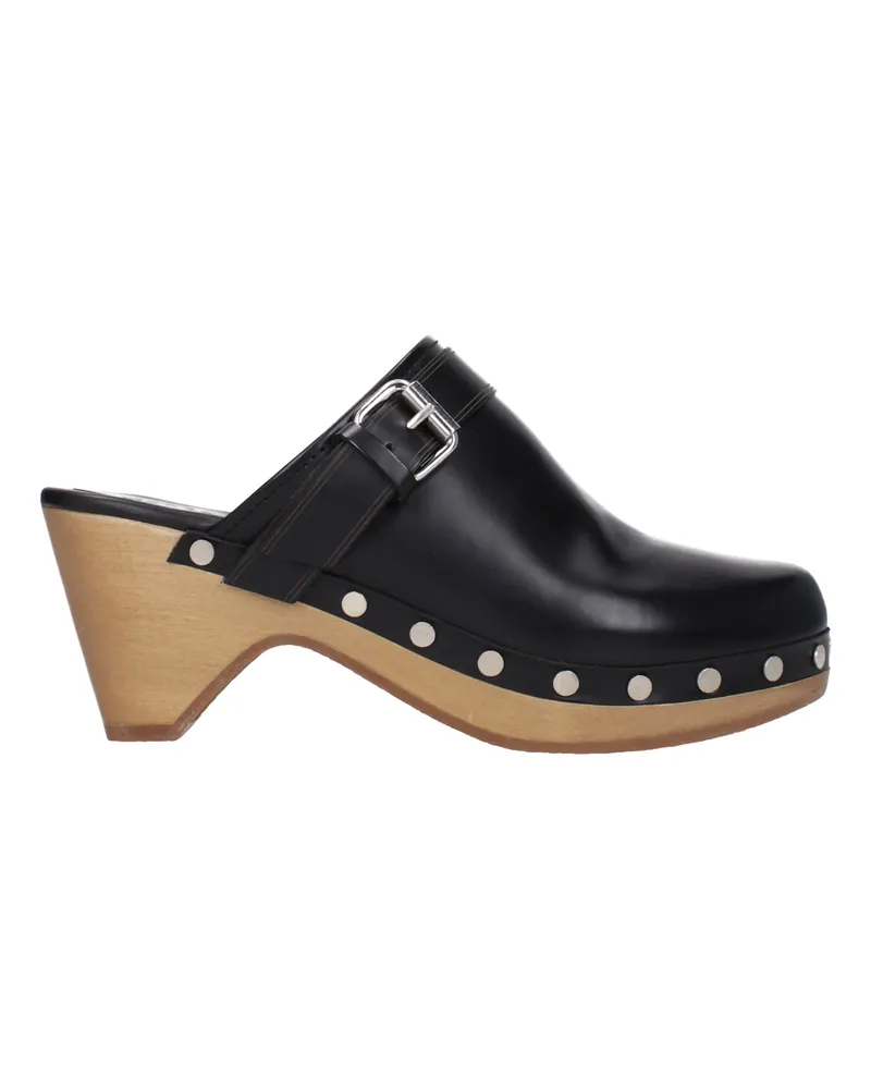 Isabel Marant Titya Damens Slip-Ons und Clogs aus schwarzem Leder -