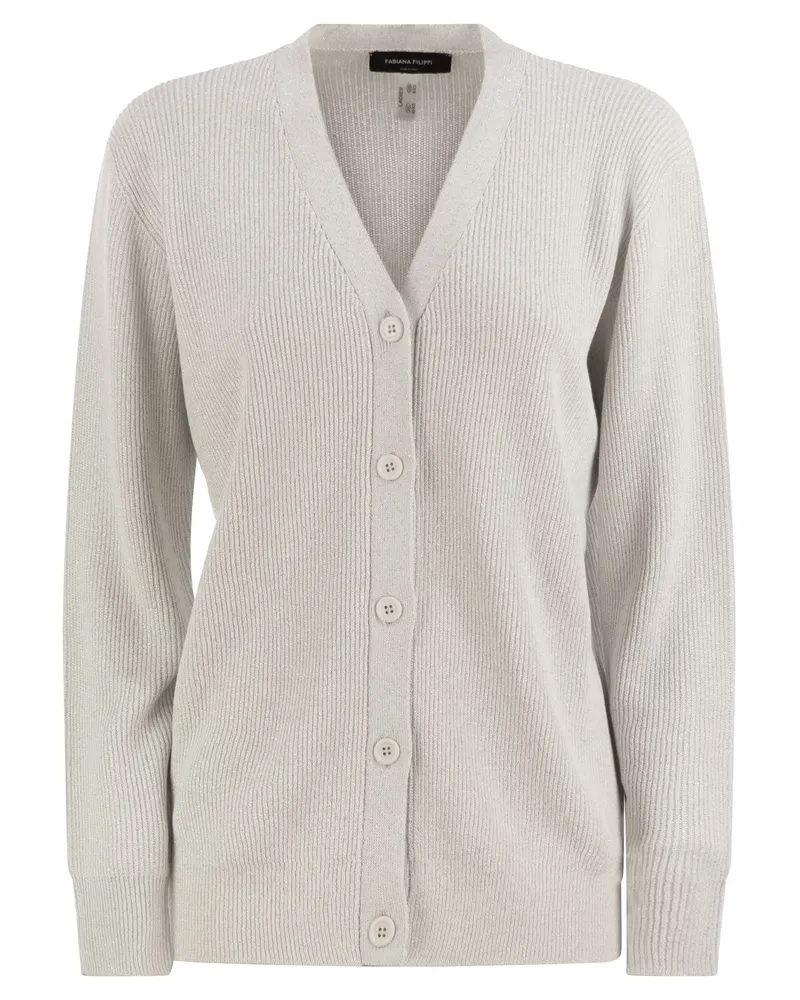 Fabiana Filippi English Ribbed Strickjacke White