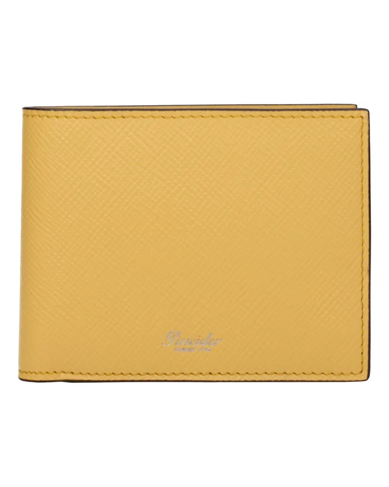 Pineider Herrens Geldbörse Leder Gelb/Ei -