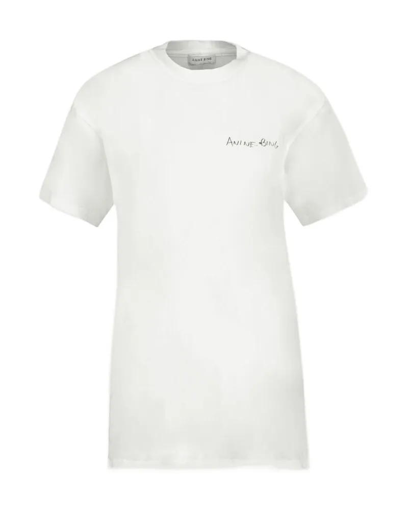 Anine Bing Walker Lyrics T -Shirt  Baumwolle weiß White
