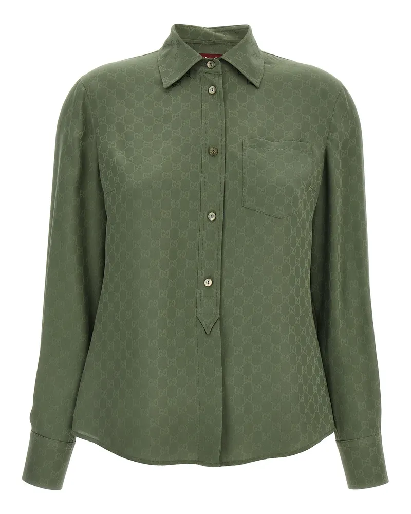 Gucci Gg Seidenhemd Green