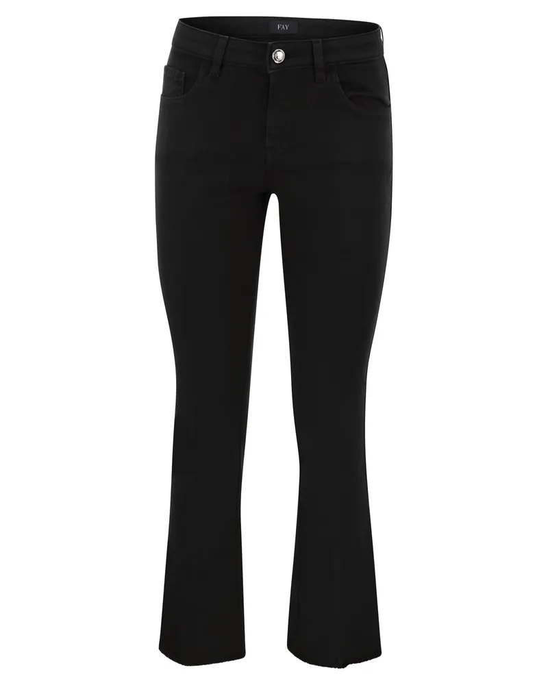 Fay 5 Taschenhosen in Stretch -Baumwolle Schwarz