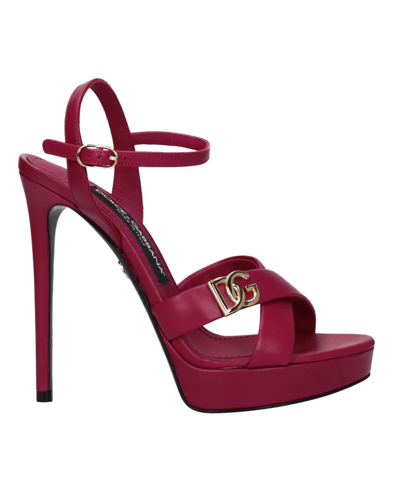 Dolce & Gabbana Sandalen Frauen Leder Fuxia/Hibiskus -