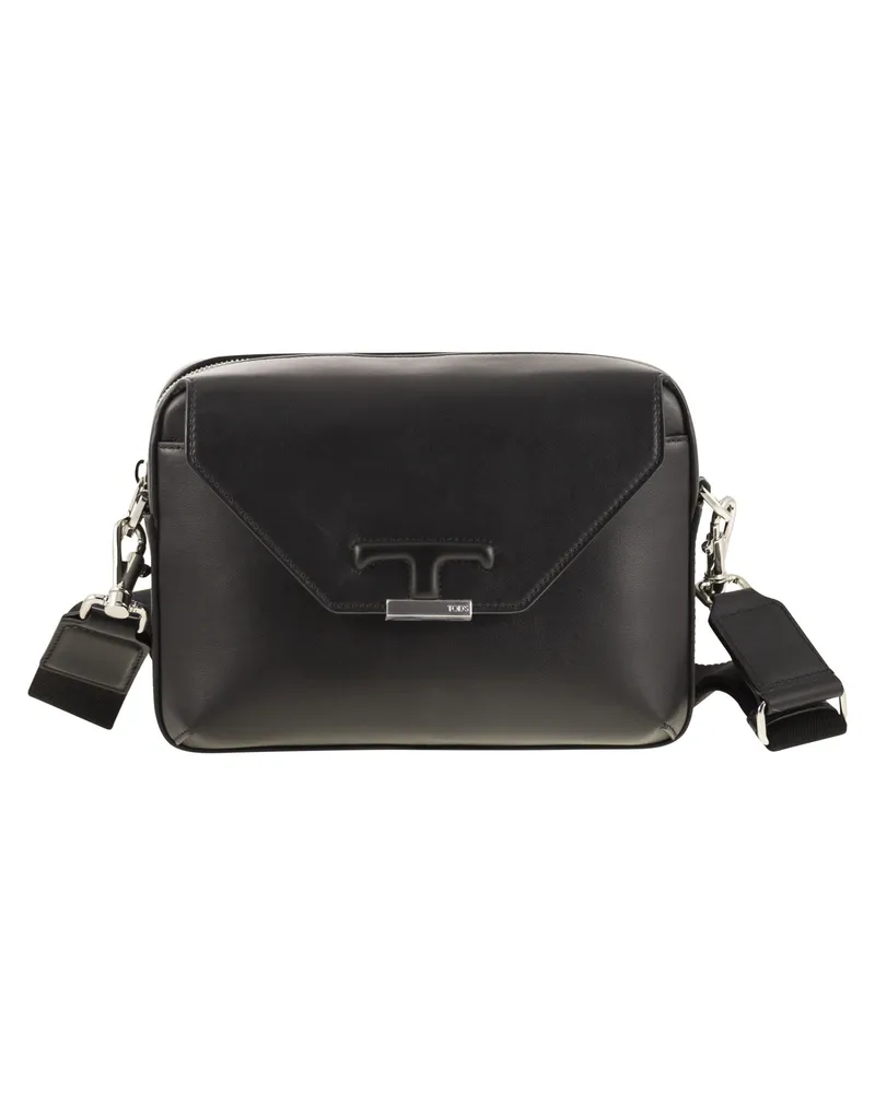 TOD'S Zeitlose Mini-Umhängetasche aus Leder Black