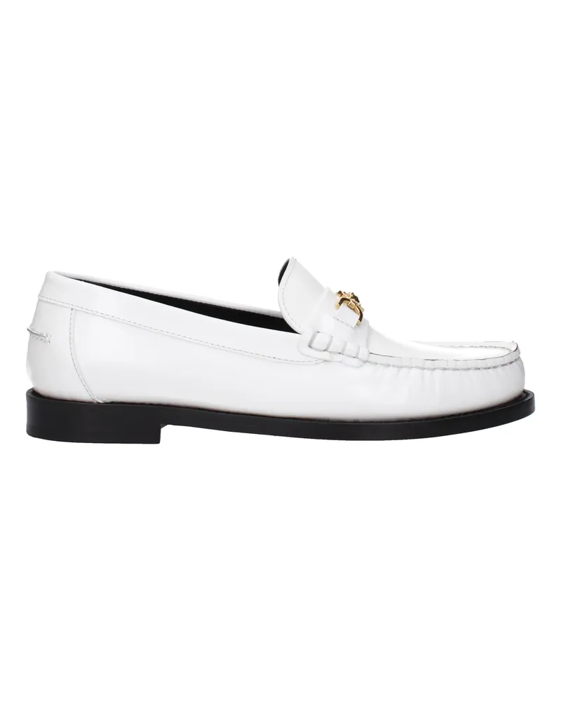 Versace Damens Loafer aus weißem Leder/optischem Weiß -