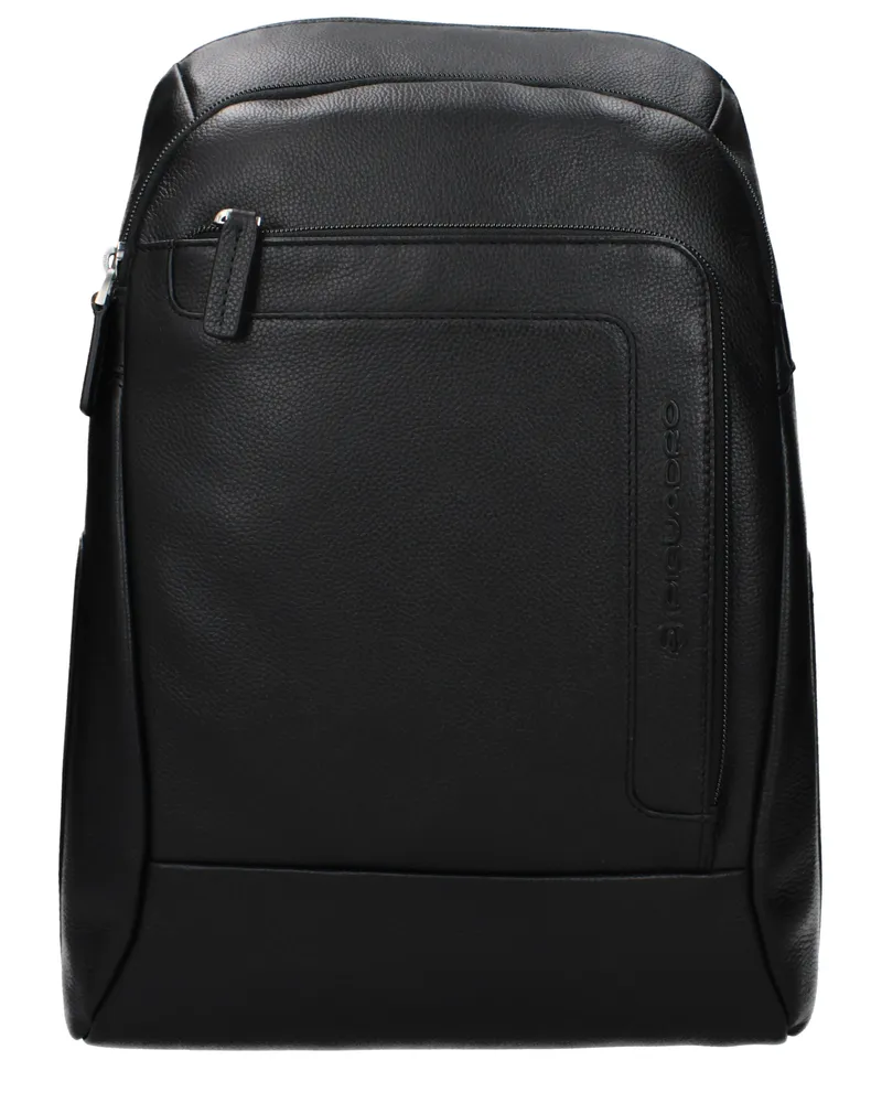 Piquadro Herrens Rucksäcke und Gürteltaschen aus Leder in Schwarz -