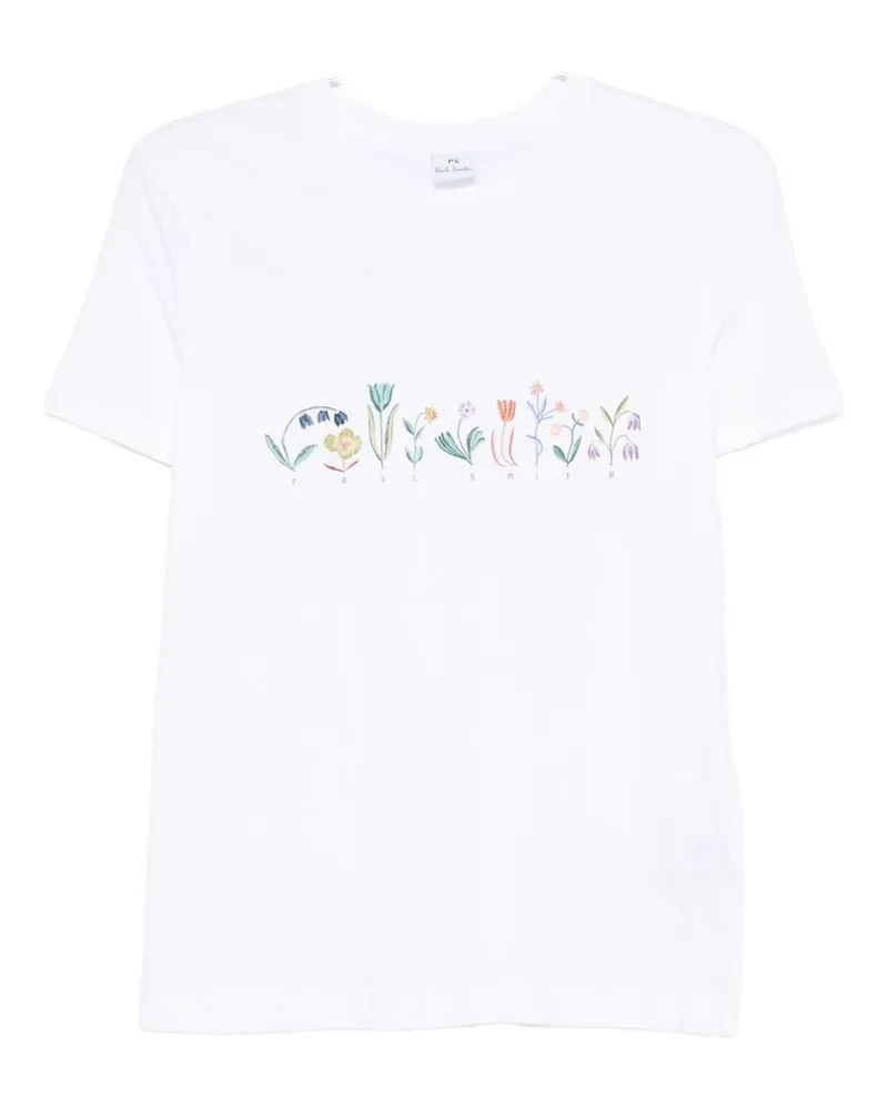 Paul Smith PS von Paul Smith Bloom Print Baumwoll -T -Shirt White