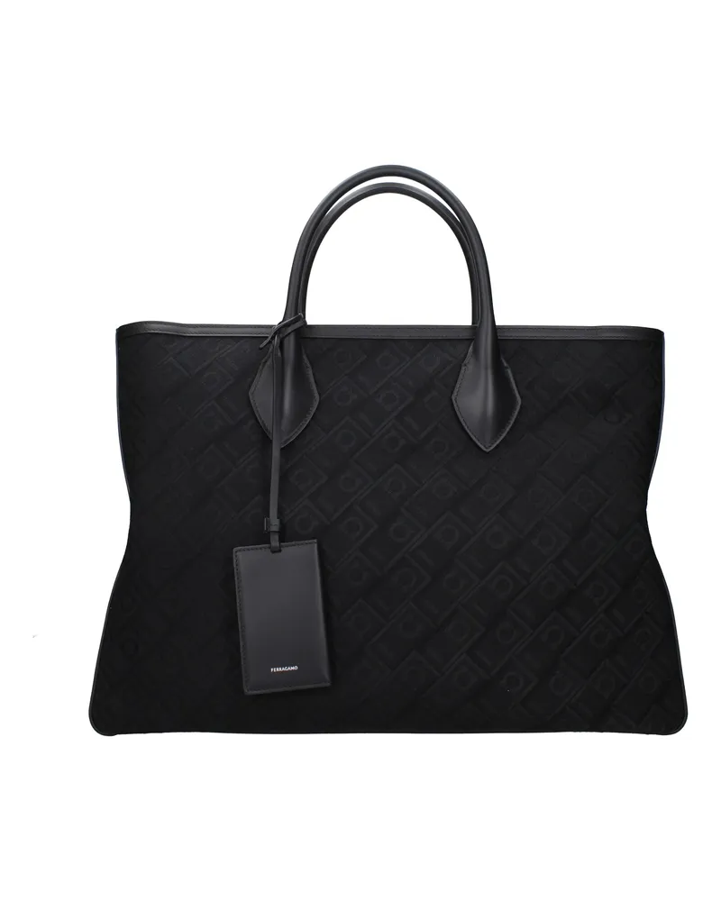 Ferragamo Damens Handtaschen aus schwarzem Stoff -