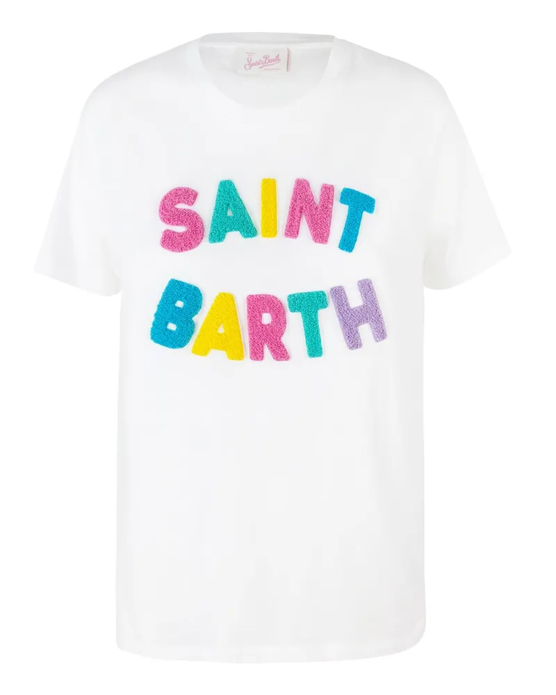 MC2 Saint Barth T -Shirt Emilie Bianca Con Logo in Spugna White