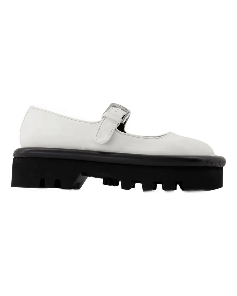 J.W.Anderson Stoßfänger klobige Wohnungen in weißem Leder White