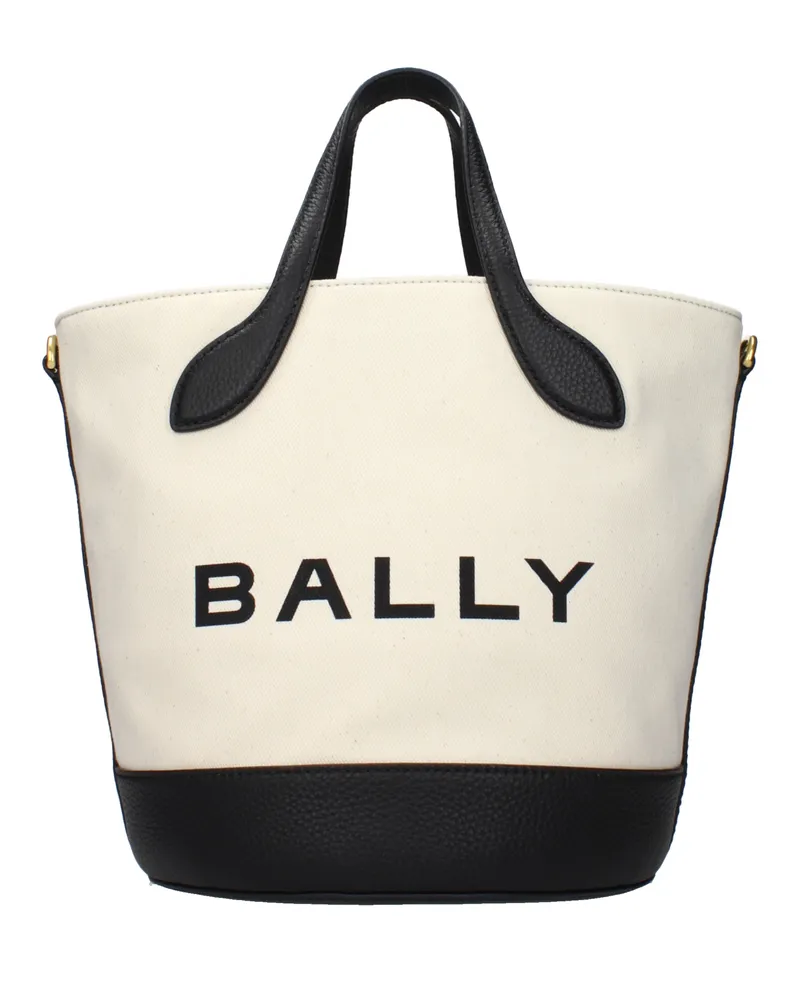 Bally Handtaschen Damens Stoff Beige/Schwarz -