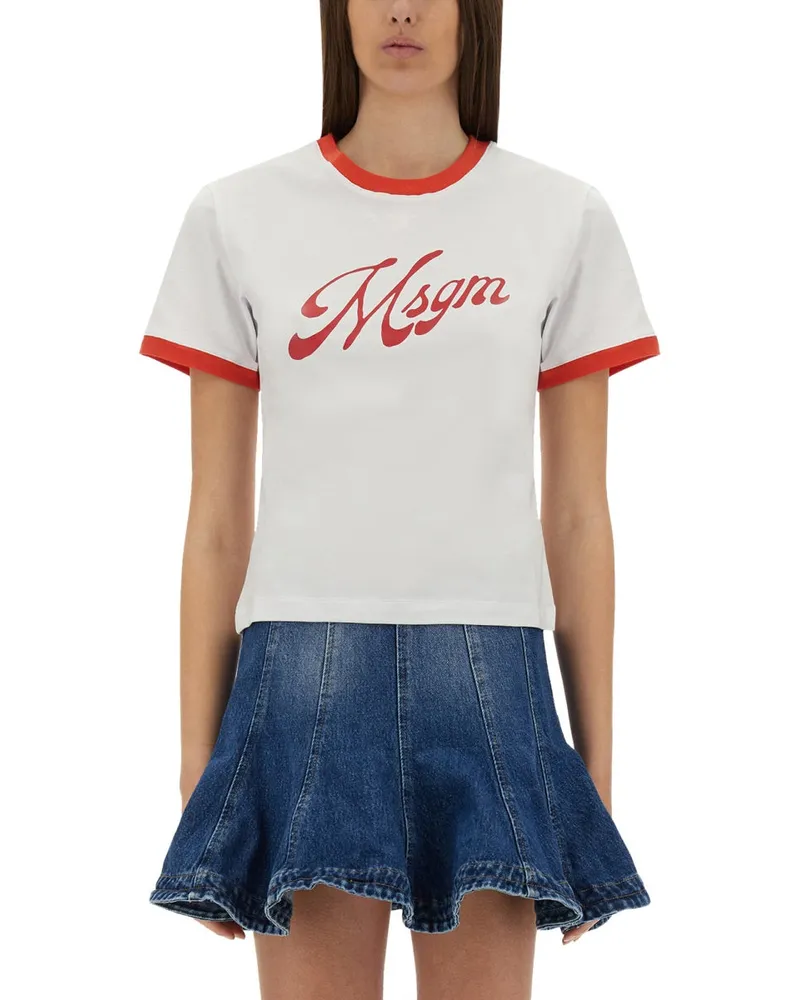 MSGM T -Shirt mit Logo White