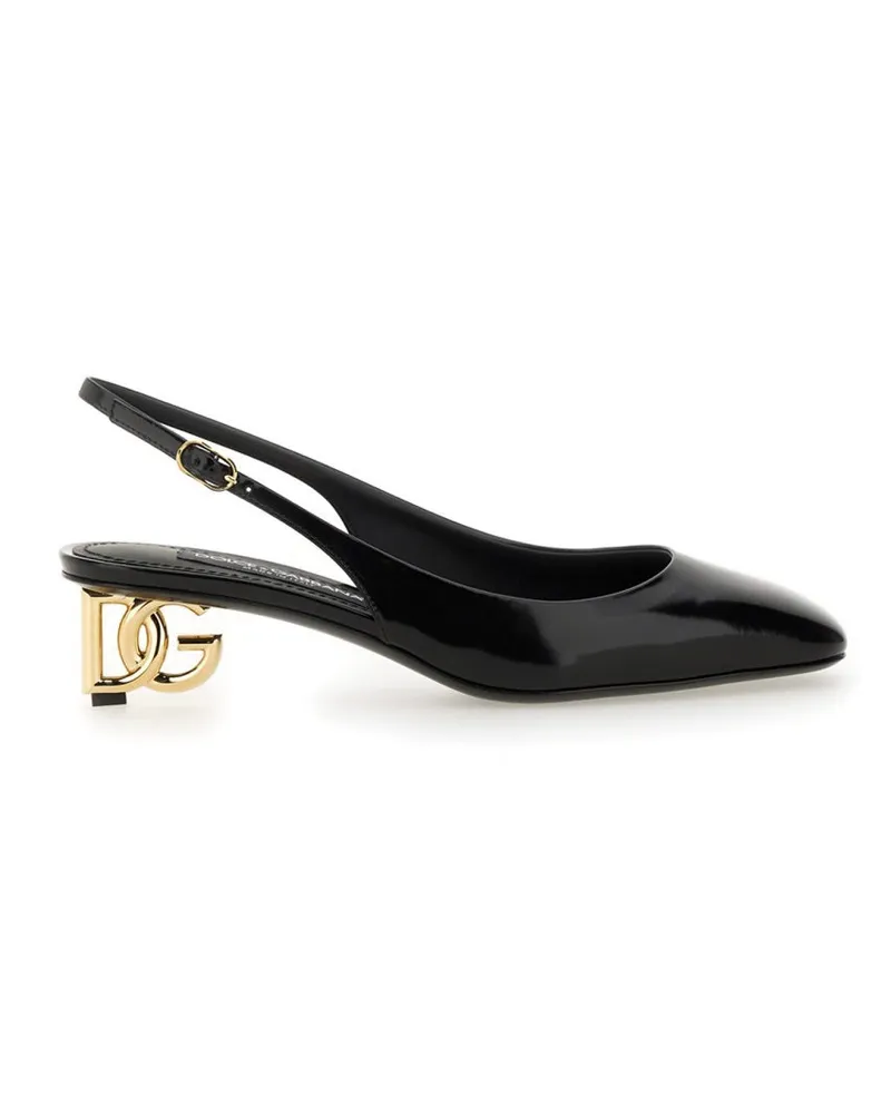 Dolce & Gabbana Patent Leder Slingback Black