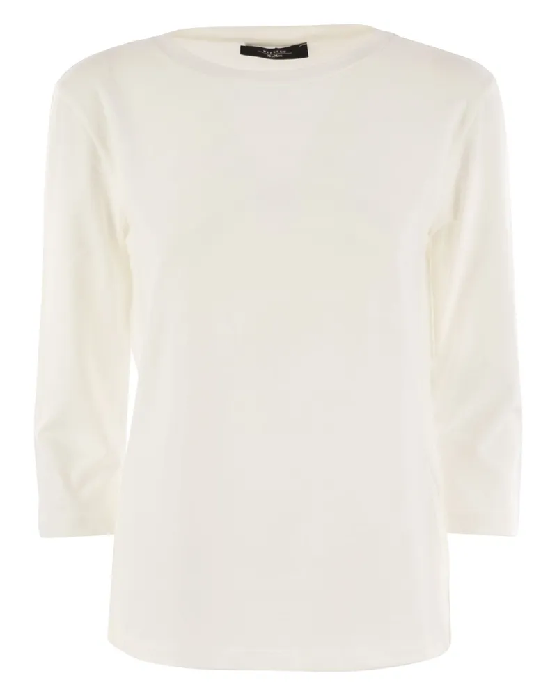 Weekend Max Mara Wochenende Max Mara Multia T -Shirt im Bio -Baumwolltrikot White
