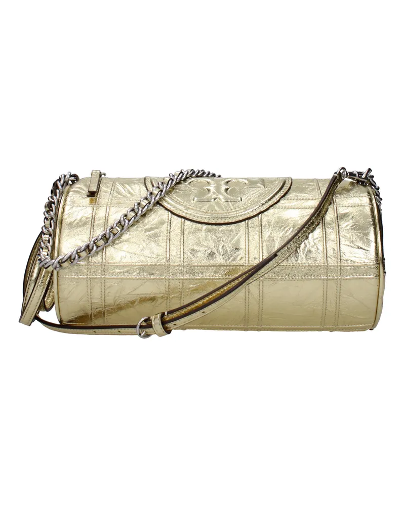 Tory Burch Damens Fleming Leder Umhängetasche Gold -