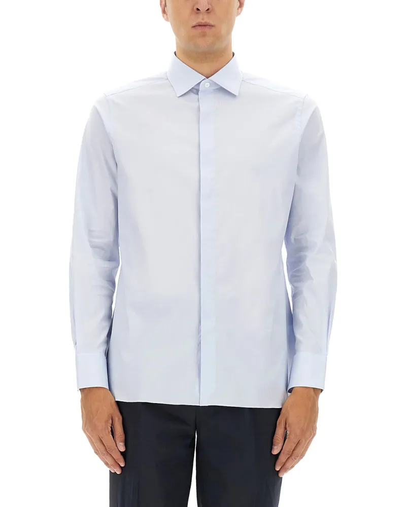 Ermenegildo Zegna Baumwollhemd Azure
