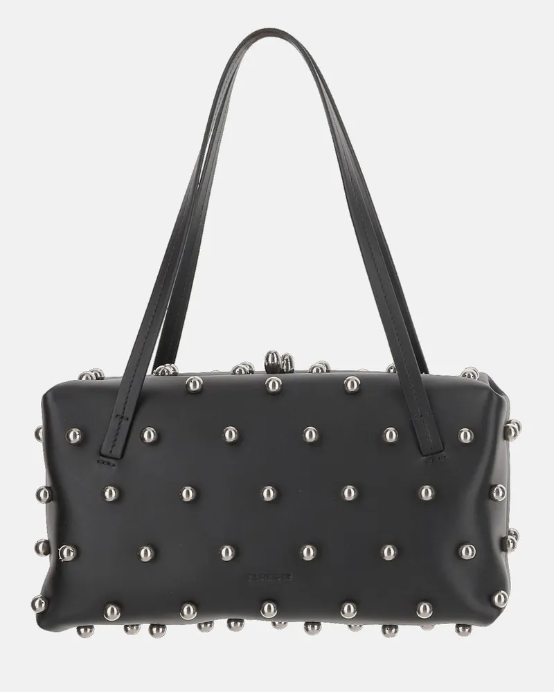 Jil Sander Goji Kissen Leder -Umhängetasche Black