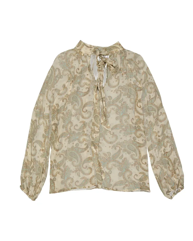 Alessia Zamattio Alessia Zamattio Seidenoberteil Beige