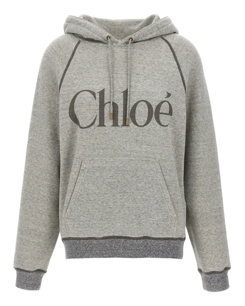 Chloé Chloé Logo Hoodie Gray